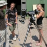 Zonnekijkdag 7 juli 2013 Jeroen met zijn ED80 op EQ3-2 Synscan met Lunt Herschel wig
