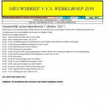 Nieuwsbrief juni 2017 Werkgroep Zon