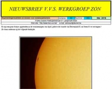 Nieuwsbrief mei 2016 Werkgroep Zon