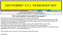 Nieuwsbrief december 2017 Werkgroep Zon