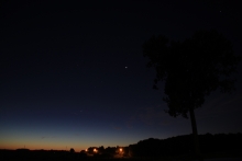 Samenstand Venus, Regulus, Mars en Jupiter vanuit Boutersem